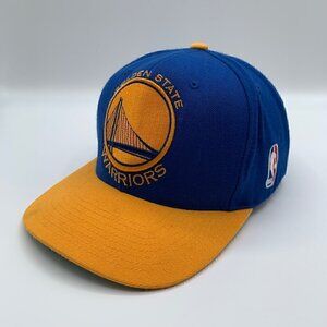 Golden State Warriors NBA Blue Gold Mitchell & Ness Snapback Hat